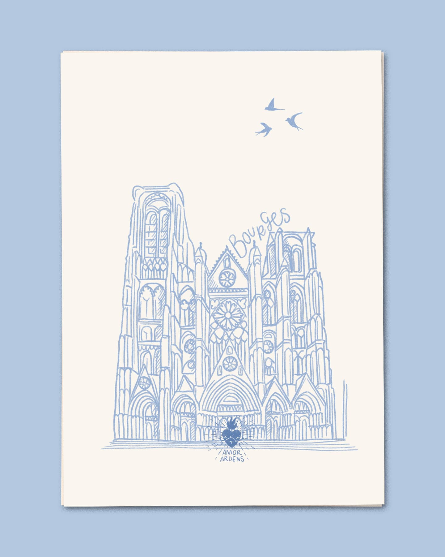 Cathédrale de Bourges — illustration catholique artisanale