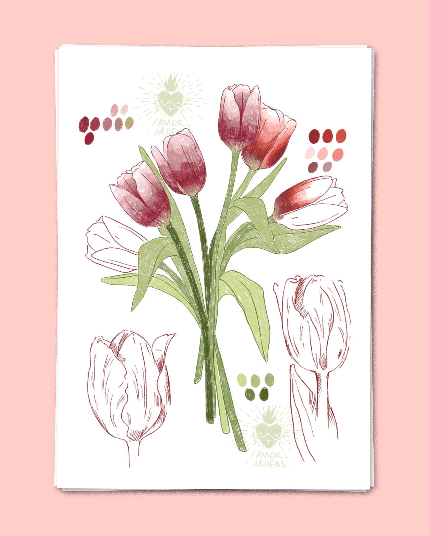 Illustration de plusieurs fleurs — illustration catholique artisanale, vue 3