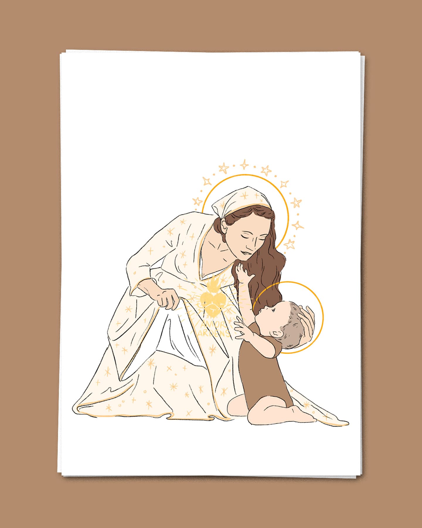Vierge à l'enfant — illustration catholique artisanale, vue 3
