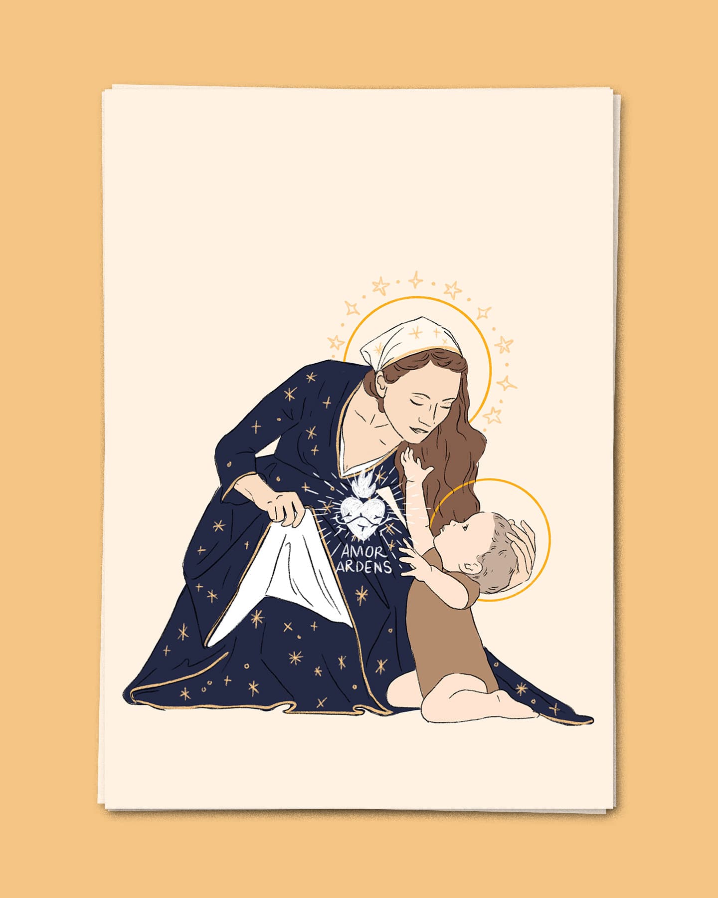 Vierge à l'enfant — illustration catholique artisanale, vue 2