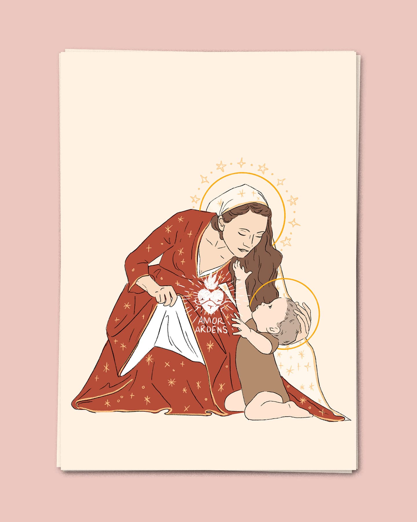 Vierge à l'enfant — illustration catholique — saint patron