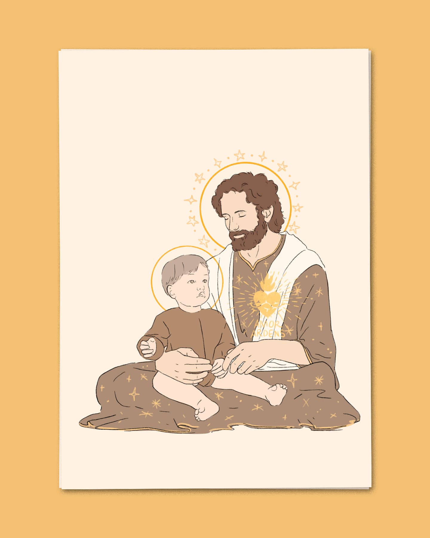 Saint Joseph à l'Enfant — illustration catholique — saint patron