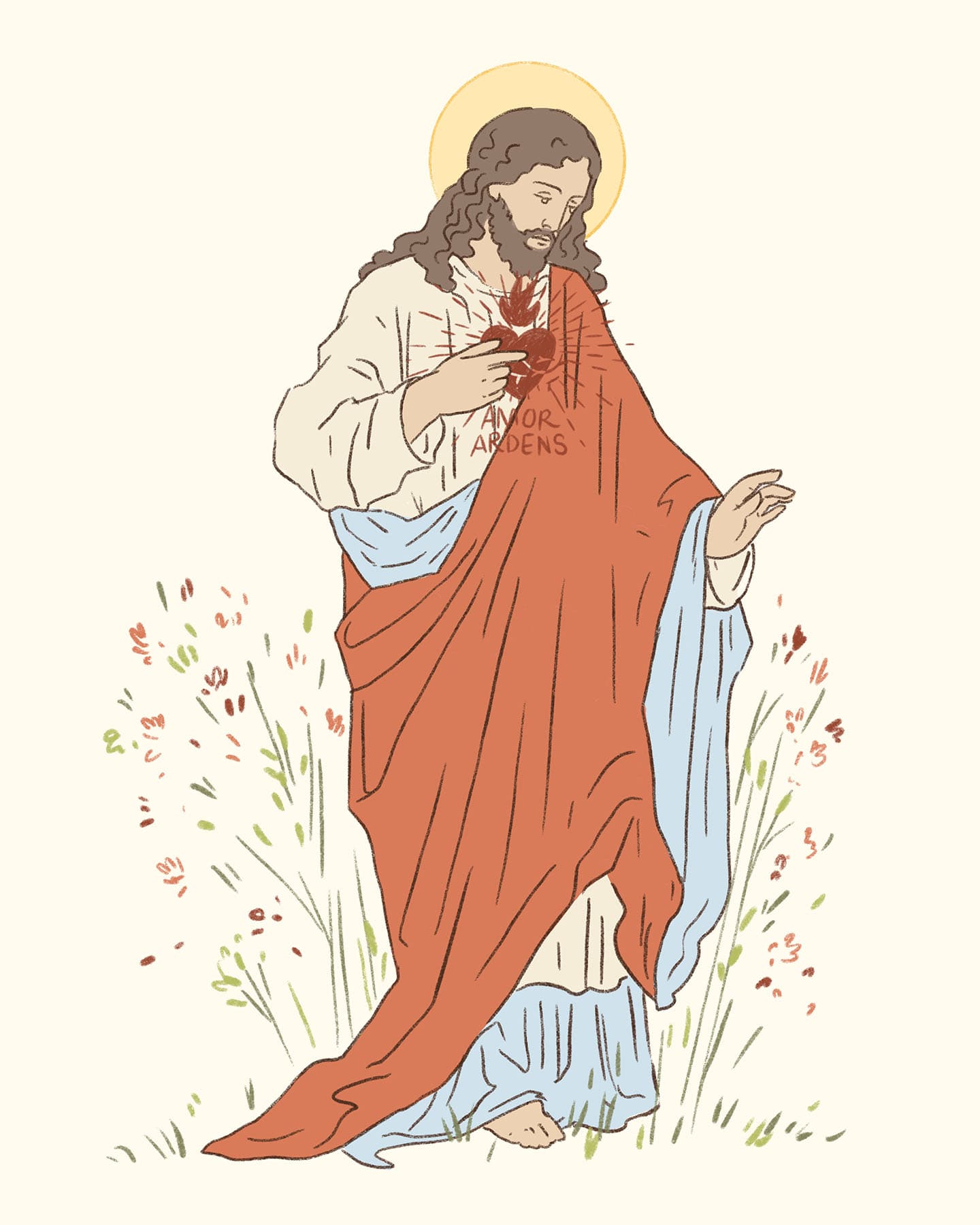 Coeur Sacré — illustration catholique — saint patron