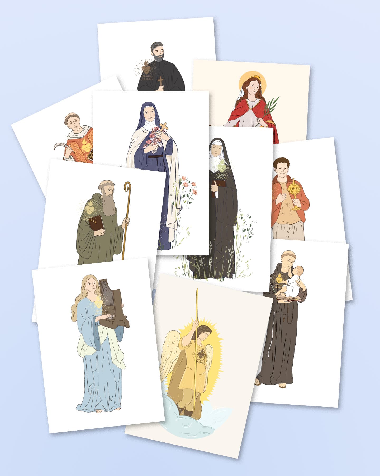 Saints patrons — illustration catholique — saint patron