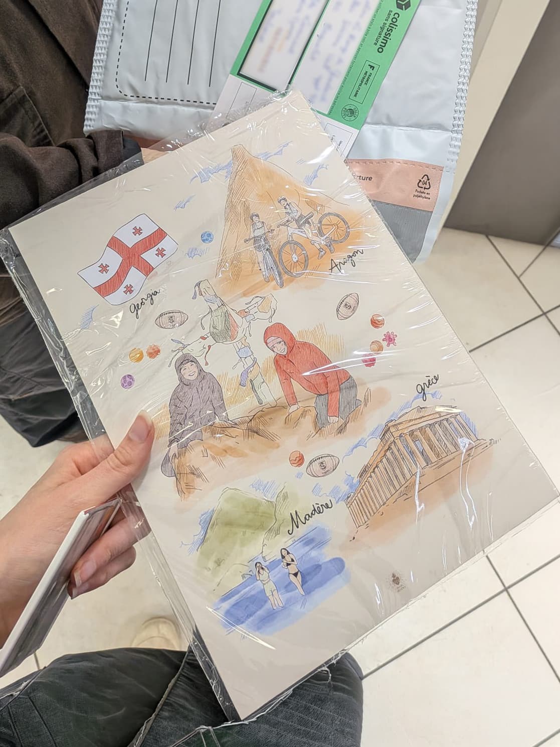 Trekking, illustration, voyage, amitié, commande sur mesure